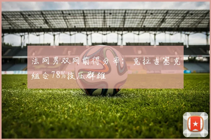 法网男双网前得分率：克拉吉塞克组合78%技压群雄